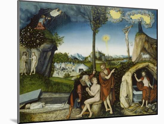 The Fall of Man and Redemption, about 1529-Lucas Cranach the Elder-Mounted Giclee Print