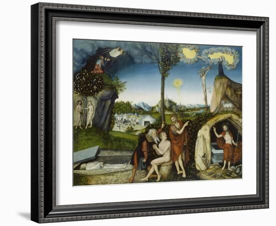 The Fall of Man and Redemption, about 1529-Lucas Cranach the Elder-Framed Giclee Print