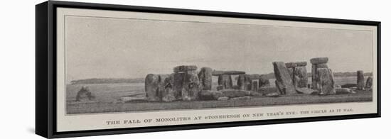 The Fall of Monoliths at Stonehenge on New Year's Eve, the Circle as it Was-null-Framed Premier Image Canvas