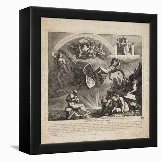 The Fall of Napoleon - Cartoon of the Fall of Italy, 1814-null-Framed Premier Image Canvas