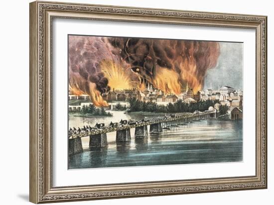 The Fall of Richmond, Virginia, 2nd April 1865-Currier & Ives-Framed Giclee Print