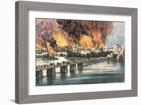 The Fall of Richmond, Virginia, 2nd April 1865-Currier & Ives-Framed Giclee Print