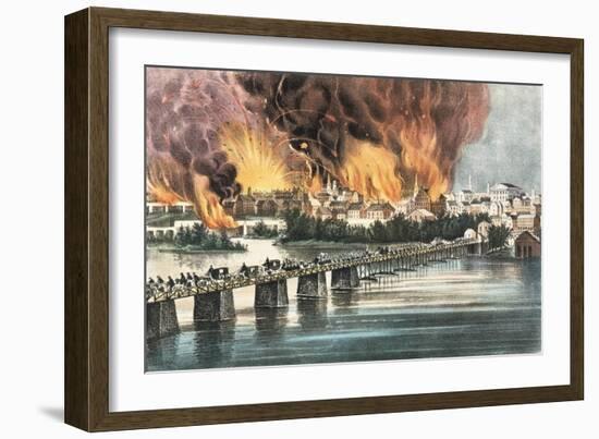 The Fall of Richmond, Virginia, 2nd April 1865-Currier & Ives-Framed Giclee Print