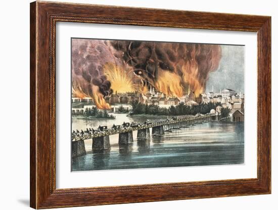 The Fall of Richmond, Virginia, 2nd April 1865-Currier & Ives-Framed Giclee Print