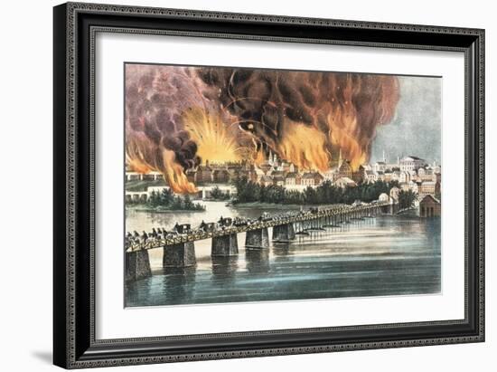 The Fall of Richmond, Virginia, 2nd April 1865-Currier & Ives-Framed Giclee Print
