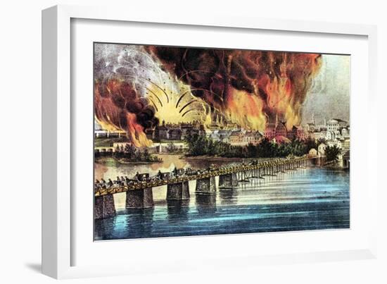 The Fall of Richmond, Virginia, American Civil War, 2 April 1865-Currier & Ives-Framed Giclee Print