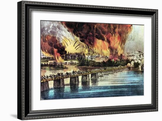 The Fall of Richmond, Virginia, American Civil War, 2 April 1865-Currier & Ives-Framed Giclee Print