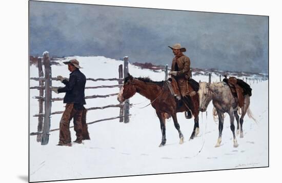 The Fall of the Cowboy-Frederic Sackrider Remington-Mounted Art Print