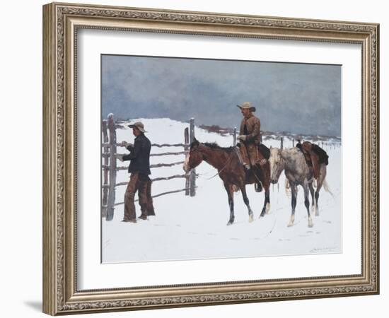 The Fall of the Cowboy-Frederic Sackrider Remington-Framed Premium Giclee Print