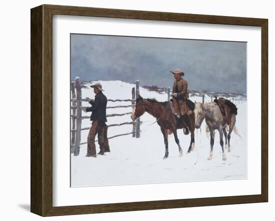 The Fall of the Cowboy-Frederic Sackrider Remington-Framed Premium Giclee Print