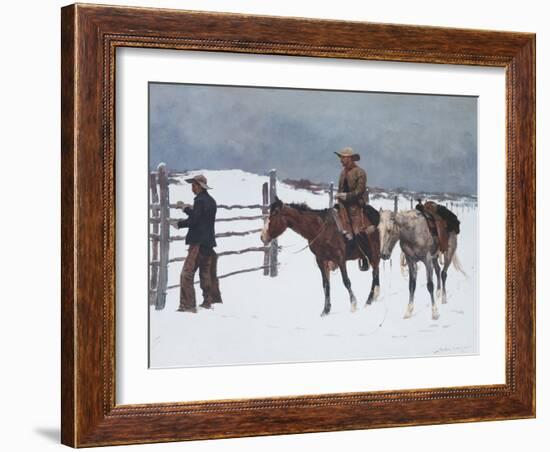 The Fall of the Cowboy-Frederic Sackrider Remington-Framed Premium Giclee Print