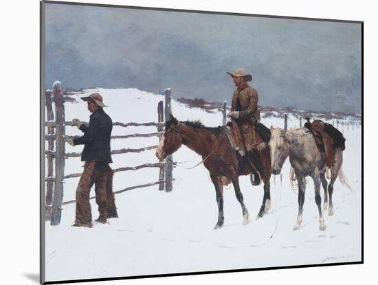 The Fall of the Cowboy-Frederic Sackrider Remington-Mounted Premium Giclee Print