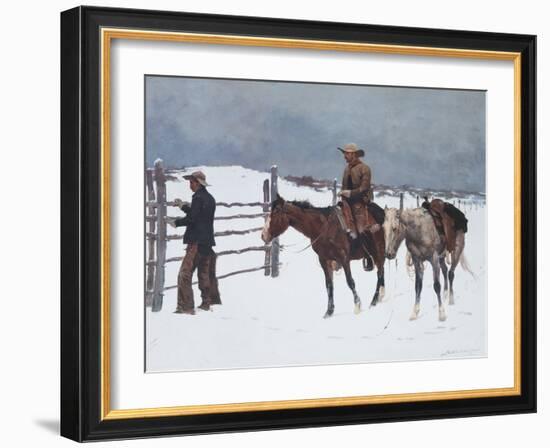 The Fall of the Cowboy-Frederic Sackrider Remington-Framed Premium Giclee Print