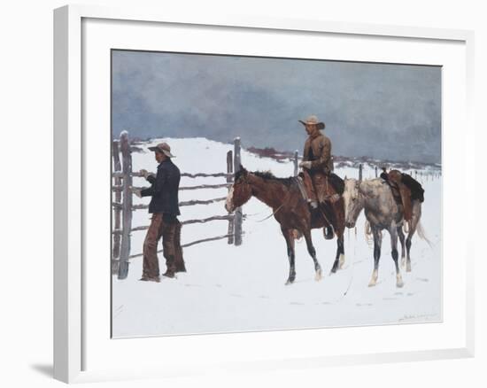 The Fall of the Cowboy-Frederic Sackrider Remington-Framed Premium Giclee Print