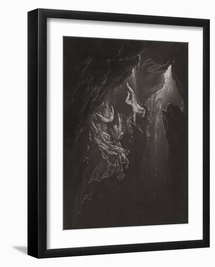 The Fall of the Rebel Angels, C.1827 (Mezzotint)-John Martin-Framed Giclee Print