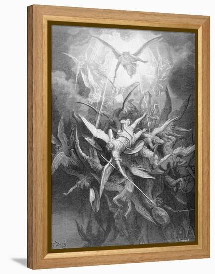 The Fall of the Rebel Angels, from Book I of 'Paradise Lost' by John Milton (1608-74) C.1868-Gustave Dor?-Framed Premier Image Canvas