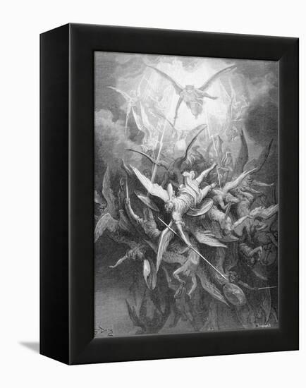 The Fall of the Rebel Angels, from Book I of 'Paradise Lost' by John Milton (1608-74) C.1868-Gustave Dor?-Framed Premier Image Canvas