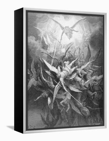 The Fall of the Rebel Angels, from Book I of 'Paradise Lost' by John Milton (1608-74) C.1868-Gustave Dor?-Framed Premier Image Canvas