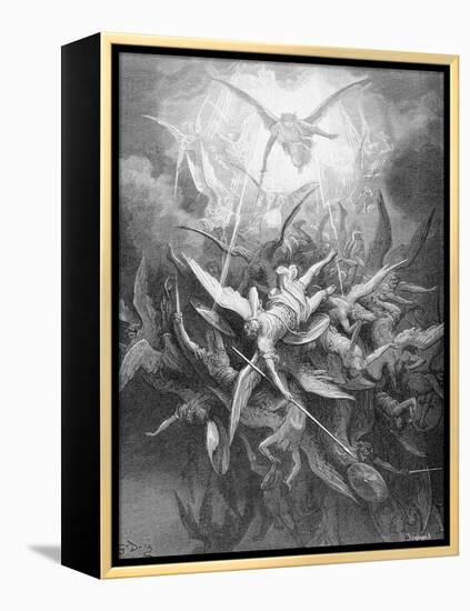 The Fall of the Rebel Angels, from Book I of 'Paradise Lost' by John Milton (1608-74) C.1868-Gustave Dor?-Framed Premier Image Canvas