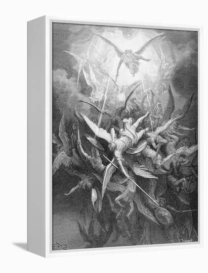 The Fall of the Rebel Angels, from Book I of 'Paradise Lost' by John Milton (1608-74) C.1868-Gustave Dor?-Framed Premier Image Canvas