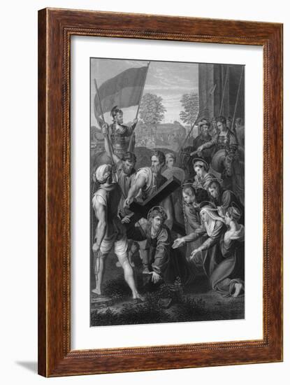 The Fall on the Road to Calvary, C1820s-W Holl-Framed Giclee Print