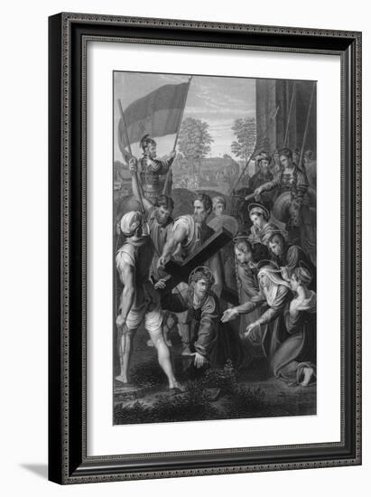 The Fall on the Road to Calvary, C1820s-W Holl-Framed Giclee Print