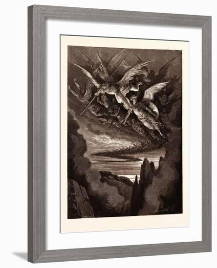 The Fallen Angels on the Wing-Gustave Dore-Framed Giclee Print
