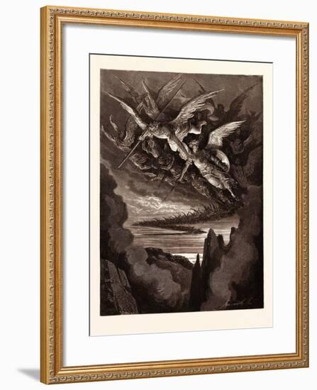 The Fallen Angels on the Wing-Gustave Dore-Framed Giclee Print