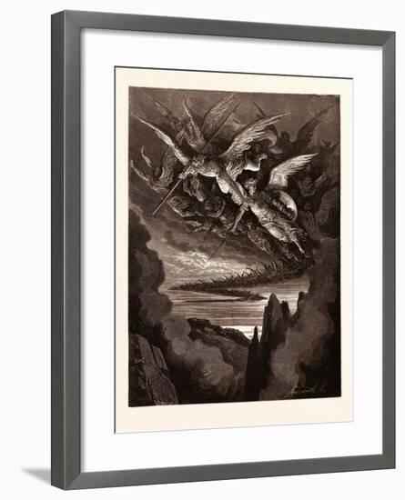 The Fallen Angels on the Wing-Gustave Dore-Framed Giclee Print