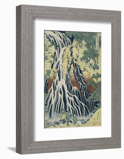 The Falling Mist Waterfall at Mount Kurokami in Shimotsuke Province-Katsushika Hokusai-Framed Art Print