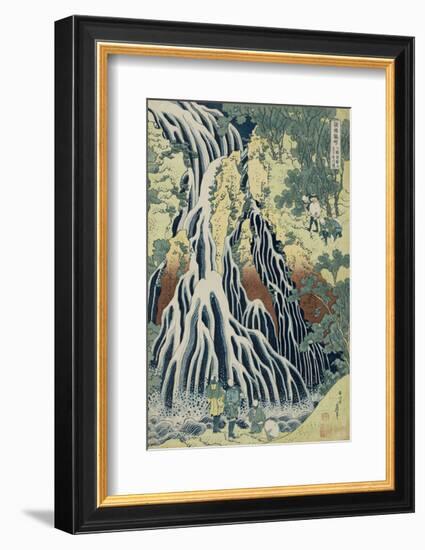 The Falling Mist Waterfall at Mount Kurokami in Shimotsuke Province-Katsushika Hokusai-Framed Art Print