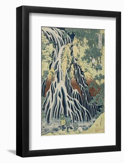 The Falling Mist Waterfall at Mount Kurokami in Shimotsuke Province-Katsushika Hokusai-Framed Art Print