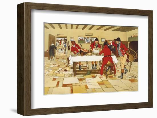 The Fallowfield Hunt, Breakfast at the Three Pigeons-Cecil Aldin-Framed Premium Giclee Print