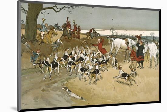 The Fallowfield Hunt, The Death-Cecil Aldin-Mounted Premium Giclee Print
