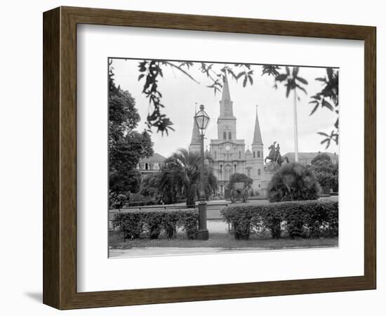 The Famed Old St. Louis Cathedral Faces Jackson Square or Place D'Armes-null-Framed Photographic Print