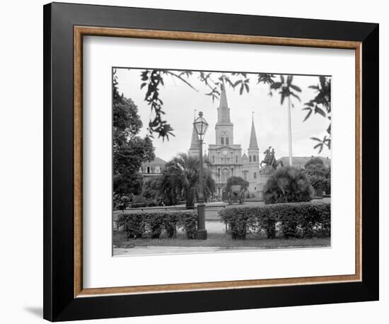 The Famed Old St. Louis Cathedral Faces Jackson Square or Place D'Armes-null-Framed Photographic Print