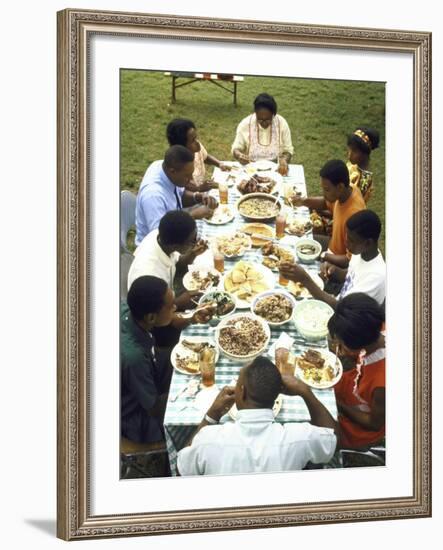 The Families of Tally and Cornell Adams Come Together for Sunday Dinner-John Dominis-Framed Photographic Print