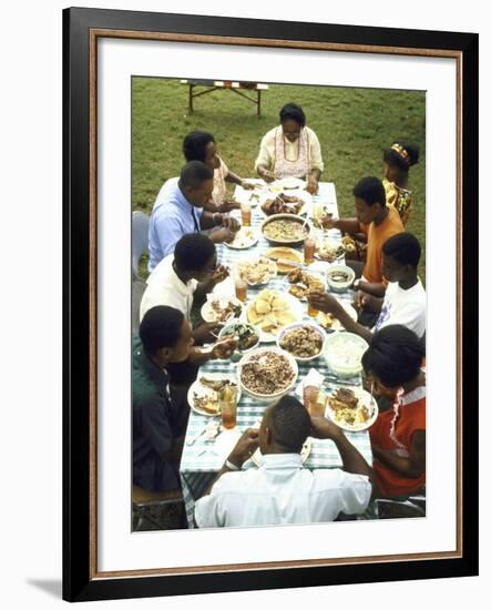 The Families of Tally and Cornell Adams Come Together for Sunday Dinner-John Dominis-Framed Photographic Print