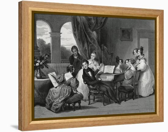 The Family Concert-Achille Deveria-Framed Premier Image Canvas