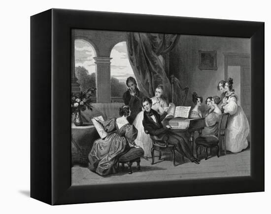 The Family Concert-Achille Deveria-Framed Premier Image Canvas