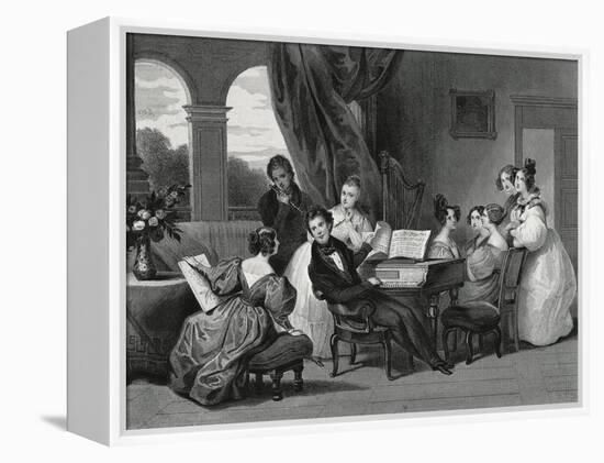 The Family Concert-Achille Deveria-Framed Premier Image Canvas