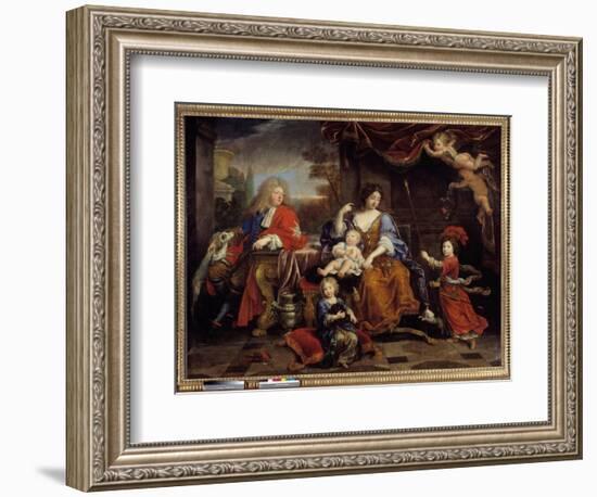 The Family of Louis of France (1661-1711) Son of Louis XIV (1638-1715), known as the Grand Dauphin”-Pierre Mignard-Framed Giclee Print