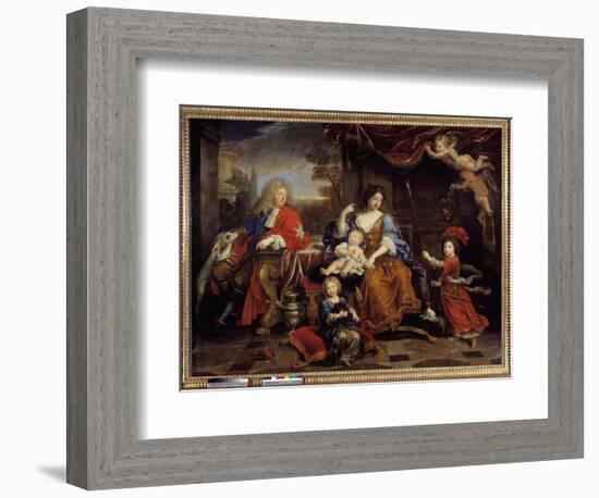 The Family of Louis of France (1661-1711) Son of Louis XIV (1638-1715), known as the Grand Dauphin”-Pierre Mignard-Framed Giclee Print