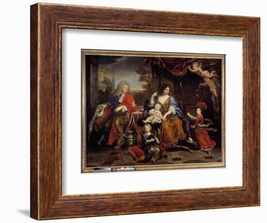 The Family of Louis of France (1661-1711) Son of Louis XIV (1638-1715), known as the Grand Dauphin”-Pierre Mignard-Framed Giclee Print