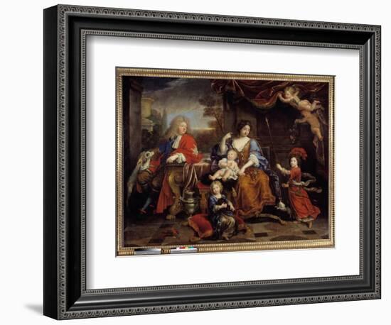 The Family of Louis of France (1661-1711) Son of Louis XIV (1638-1715), known as the Grand Dauphin”-Pierre Mignard-Framed Giclee Print