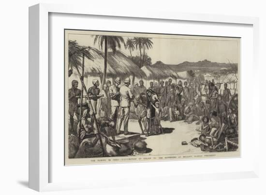The Famine in India, Distribution of Relief to the Sufferers at Bellary, Madras Presidency-null-Framed Giclee Print