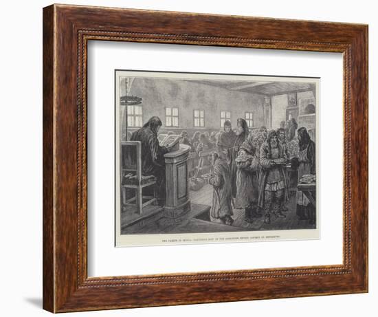 The Famine in Russia, Dispensing Soup at the Alexander Nevsky Convent, St Petersburg-Johann Nepomuk Schonberg-Framed Premium Giclee Print