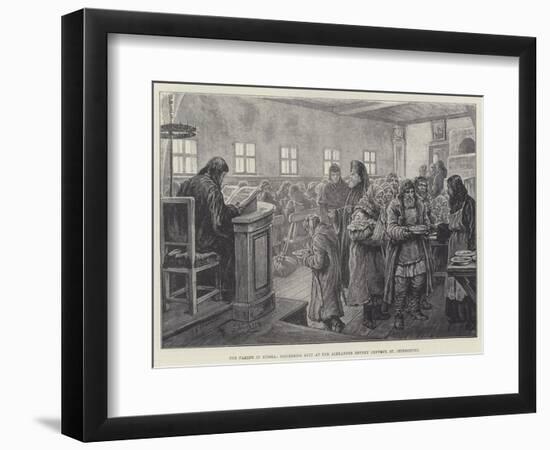 The Famine in Russia, Dispensing Soup at the Alexander Nevsky Convent, St Petersburg-Johann Nepomuk Schonberg-Framed Premium Giclee Print