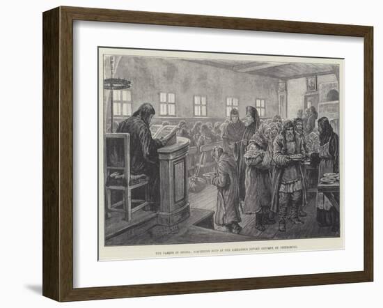 The Famine in Russia, Dispensing Soup at the Alexander Nevsky Convent, St Petersburg-Johann Nepomuk Schonberg-Framed Giclee Print