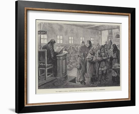 The Famine in Russia, Dispensing Soup at the Alexander Nevsky Convent, St Petersburg-Johann Nepomuk Schonberg-Framed Giclee Print